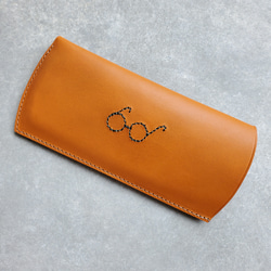 ◆ほっこりレトロなステッチング眼鏡ケース◆　イニシャル　メンズ　レディース　メガネケース　名入れ　ペア 5枚目の画像