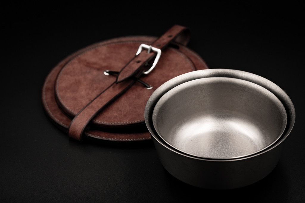 【受注生産】スノーピーク チタンダブルボウル レザーカバー チョコレート
