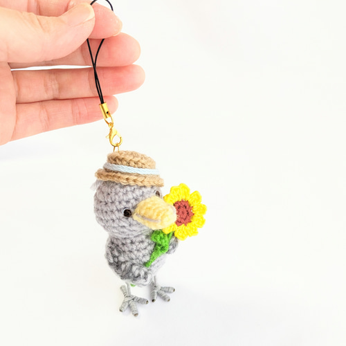 ハシビロコウのあみぐるみストラップ【受注制作