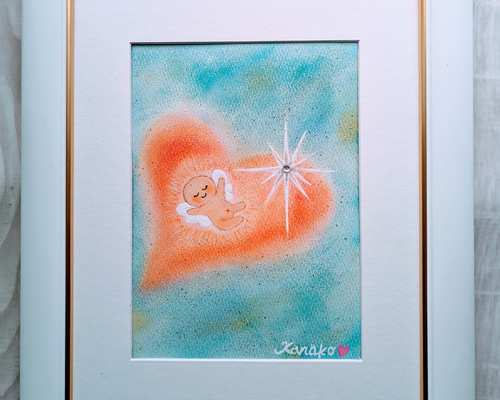 オリジナル ハンドメイド 絵 天使の愛 ca4727a570bc66e9a10be72f67d8be