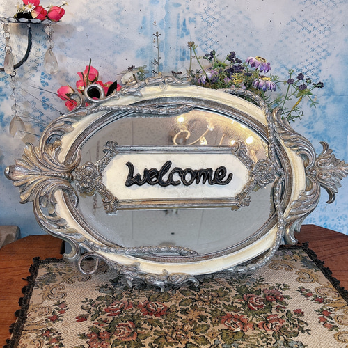 アンティークなお店 おしゃれなウェルカムボード 壁掛け看板 Ver.2 アンティークなお店 おしゃれなウェルカムボード 壁掛け看板 Ver.2 鏡