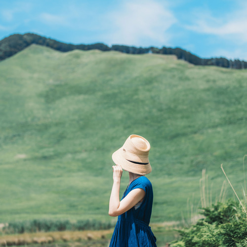 即納】リネンのカシュクールワンピ 藍染め セオリツドレス フレンチ