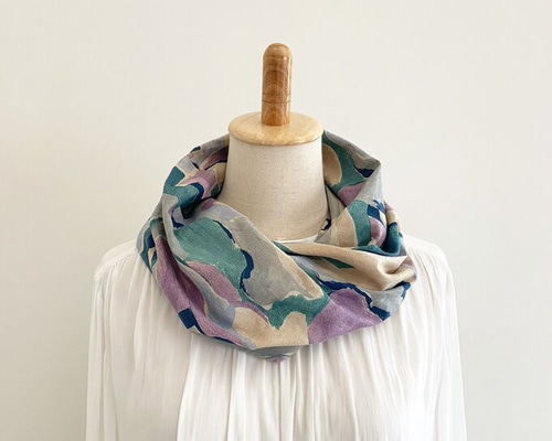 ハンドメイド　大人用スヌード　レトロな水玉&レース　春〜夏 41b2cd0b7d8b3a61e5269d03163095