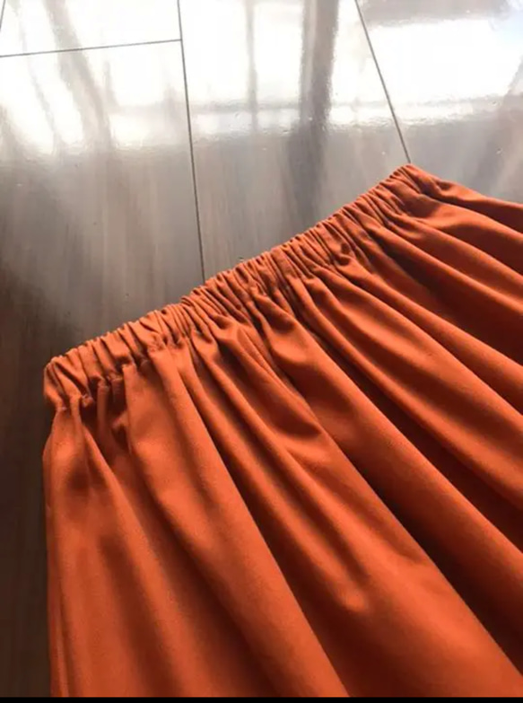 オレンジコットンギャザースカート 4枚目の画像