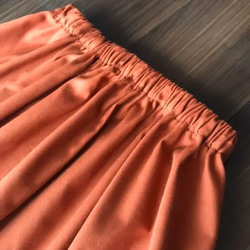 オレンジコットンギャザースカート 2枚目の画像
