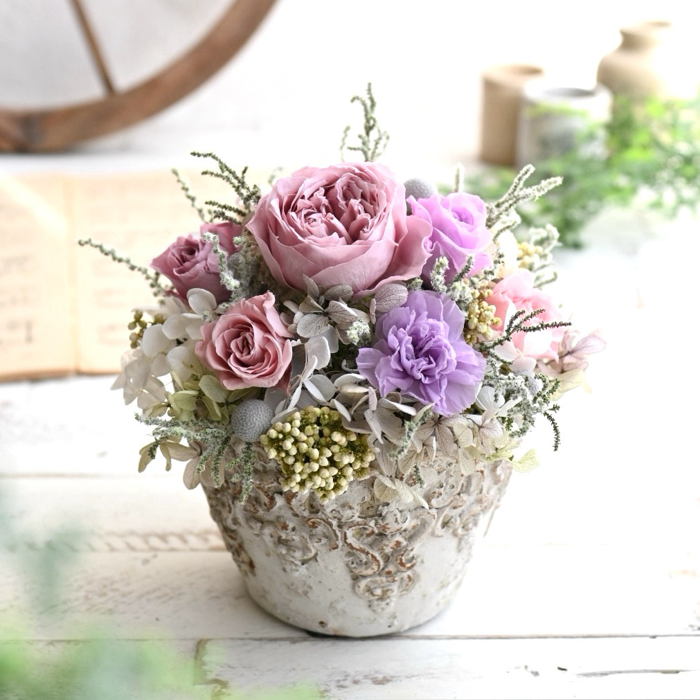 ローズフラワーガーデンV＊お部屋に作る薔薇のお庭のアレンジメント　プリザーブドフラワー