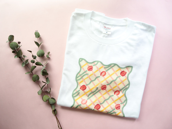パステル チューリップチェック柄 Tシャツ 半袖 春 夏 Tシャツ haru