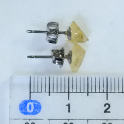 (一件) 原石黃水晶耳釘 第5張的照片