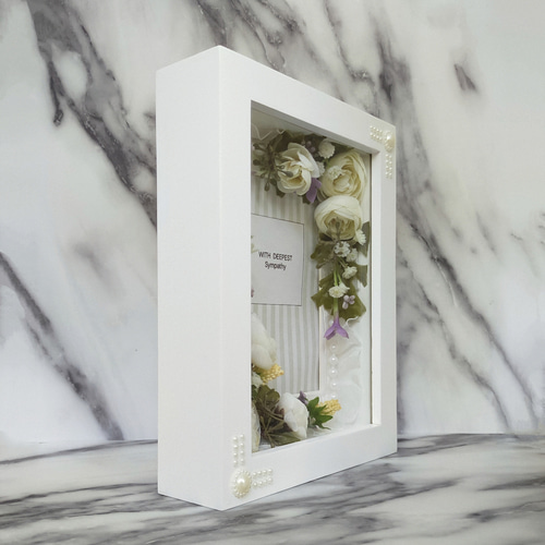 お悔み・虹の橋・フォトフレーム 【遺影花額】No.26ミルキィ