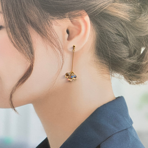 チェコドロップビーズ ピアス ピアス（スタッド・一粒） kohanabiyori 