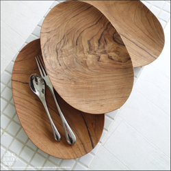 無垢材 ビーンズプレートM パンプレート 中皿 デザートプレート 木の皿 取り皿 木製食器 チーク材 世界三大銘木 6枚目の画像