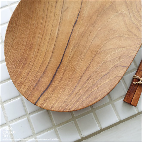 無垢材 ビーンズプレートM パンプレート 中皿 デザートプレート 木の皿 取り皿 木製食器 チーク材 世界三大銘木 2枚目の画像