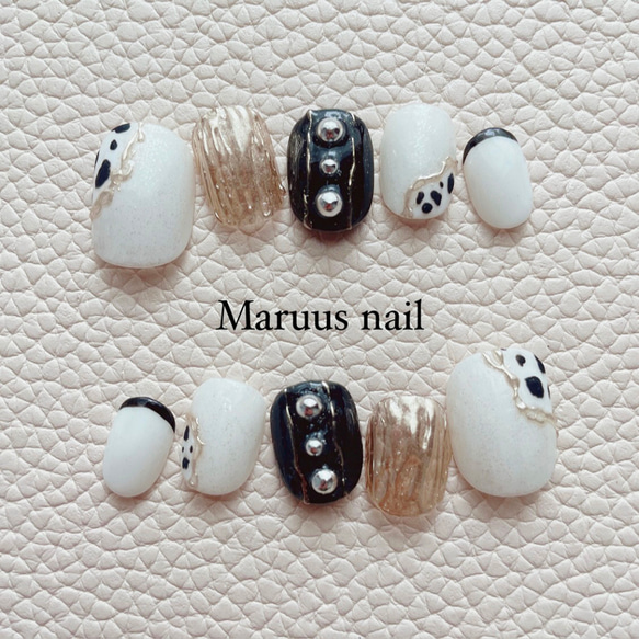ニュアンス牛柄ネイルチップ ネイルチップ（つけ爪） Maruu 通販  