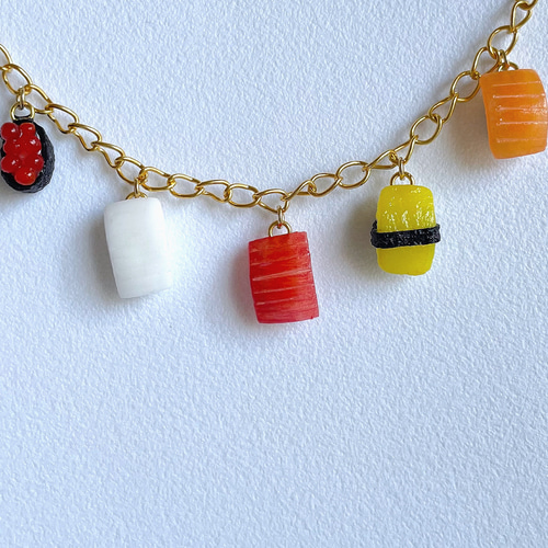 ミニチュアフード】定番5種のお寿司バックチャーム キーホルダー