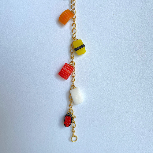 ミニチュアフード】定番5種のお寿司バックチャーム キーホルダー