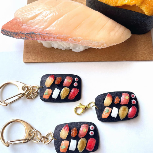 ミニチュアフード】高級寿司屋さんのチャーム キーホルダー その他