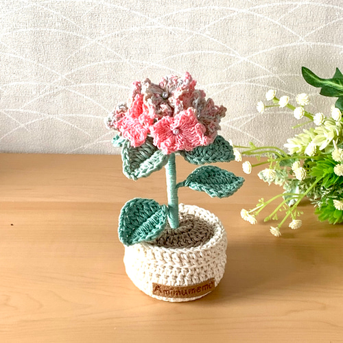 オレンジと茶色のあみぐるみ花 （花束 オーダーページ