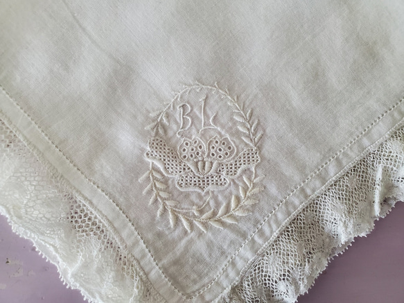 アンティーク レース ハンカチ フランス 刺繍 アンティーク レース ハンカチ フランス 刺繍