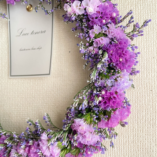 スターチスのリース プレゼント リース ピンク 紫 お祝い 父の日  