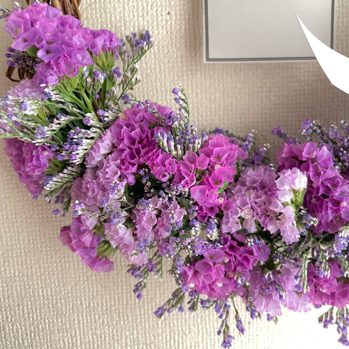 SALE】もこもこスターチスの春ハーフリース* * ラッピング無料