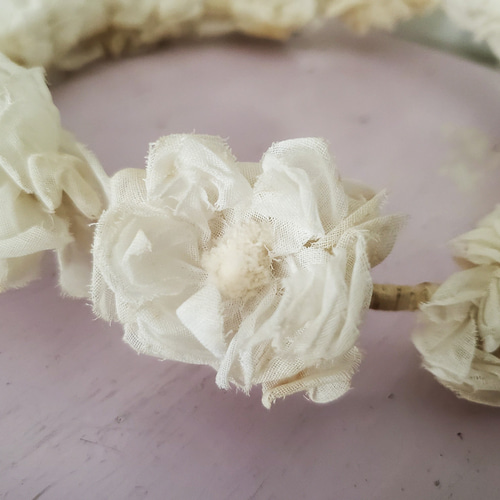 フランスアンティーク 布花ヘッドリース ティアラ その他 フランスアンティーク 布花ヘッドリース ティアラ その他
