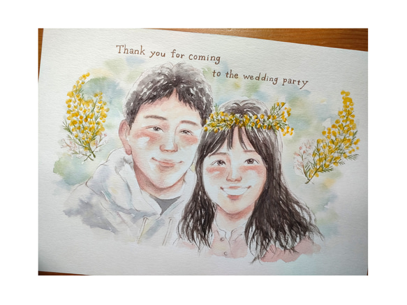 似顔絵 A4 ウェディング 結婚式 ウェルカムボード 水彩 イラスト 記念