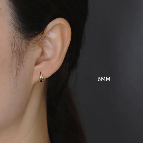 Amazon | [Puente] シルバー925 フープピアス 14mm ゴールド