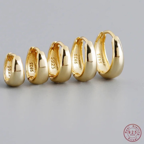 ゴールド) ピアス シルバー925 18KGP フープピアス ワイド 太幅