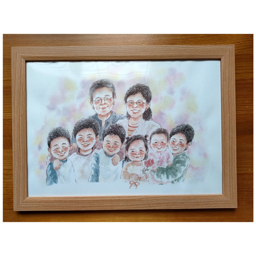 似顔絵 A4 還暦祝い イラスト 記念日 ギフト 孫 記念品 イラスト