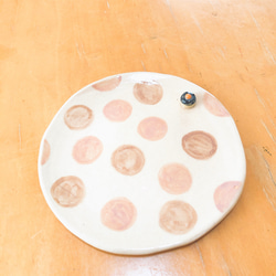 〇おうちカフェ〇チョコレートケーキつき水玉ケーキ皿(ピンク) 2枚目の画像