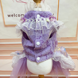 犬猫うさちゃん服　大人きれいめ紫陽花ドレス 10枚目の画像