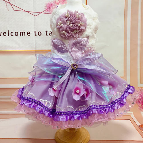 犬猫うさちゃん服 色鮮やかな紫陽花ドレス ペット服・アクセサリー