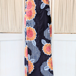 着物リメイク】♡浴衣気分でしっとりノースリーブワンピース♡紺浴衣