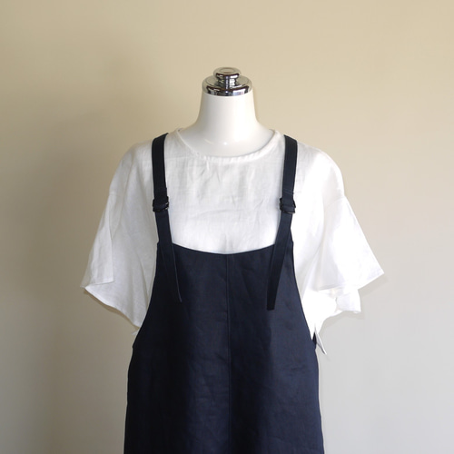 creema購入 サロペットパンツ 2サイズ】ワイドシルエット Vネック サロペットパンツ