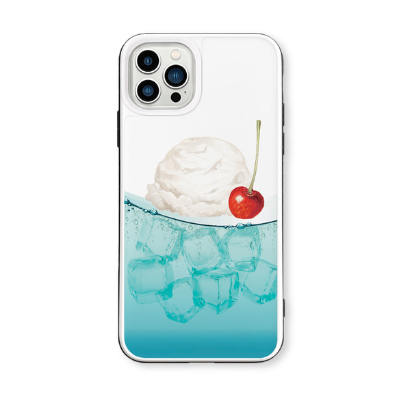 クリームソーダ iPhoneケース 強化ガラスケース スマホケース・カバー