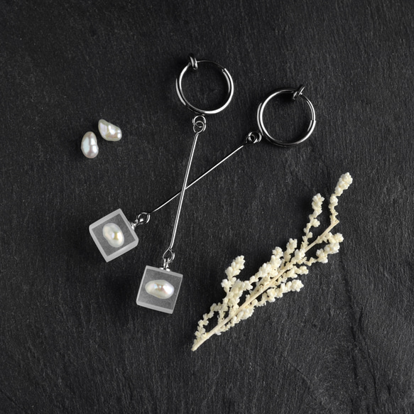 【特色】巴洛克珍珠長耳環，簡約樹脂，不鏽鋼，婚禮，生日禮物，母親節 第4張的照片
