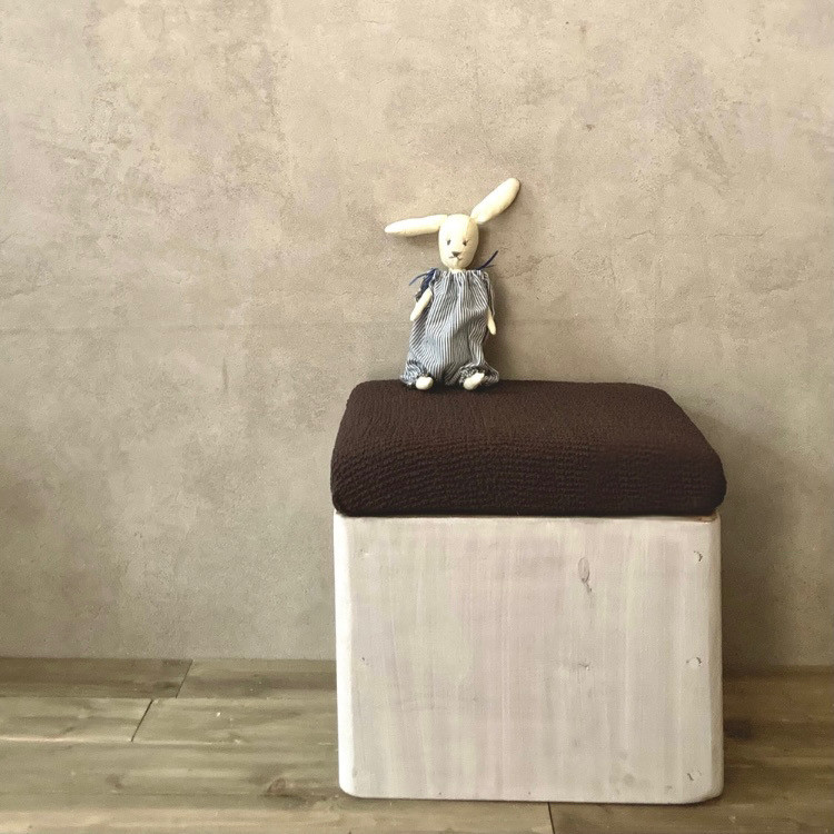ベンチ　収納ボックス　おもちゃ箱　木製 オットマン　北欧　ホワイト　ブラウン