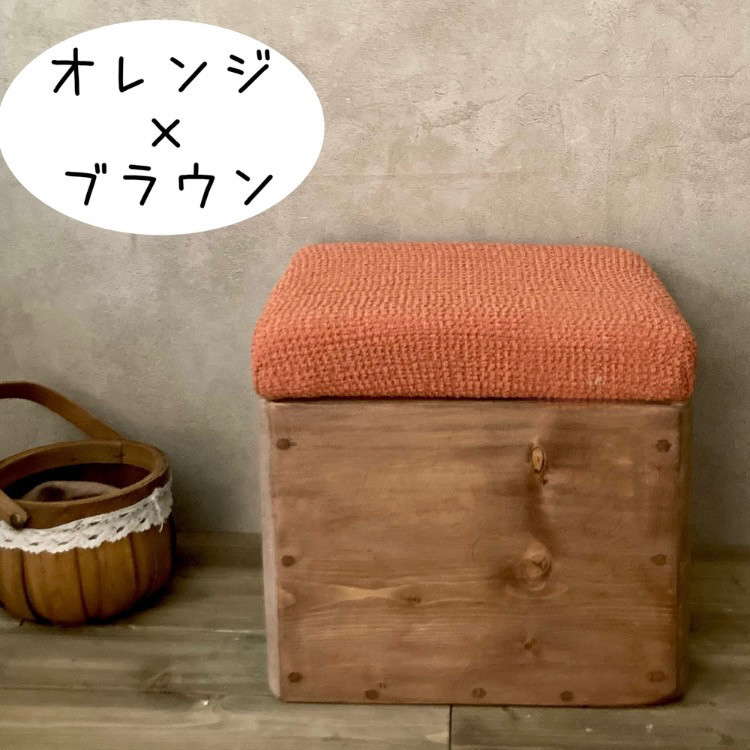 ベンチ　収納ボックス　おもちゃ箱　木製 オットマン　北欧　ホワイト　ブラウン