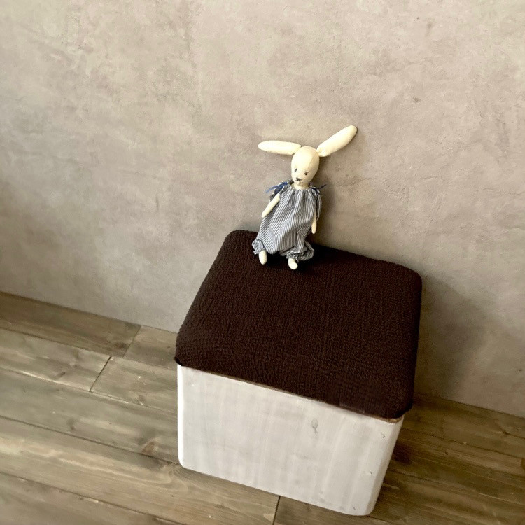 ベンチ　収納ボックス　おもちゃ箱　木製 オットマン　北欧　ホワイト　ブラウン