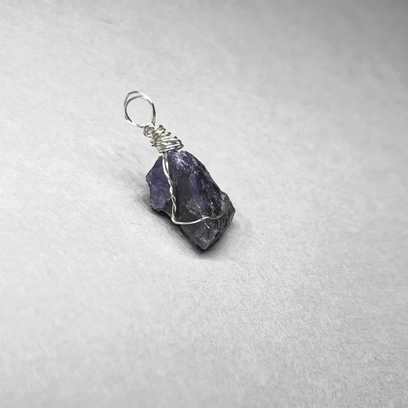 amethyst wire wrapping mini size / アメジストsv925ワイヤーラッピング 4 ミニ 2枚目の画像