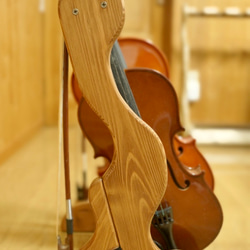 【24時間以内に発送】手作り木工　木製バイオリン・ヴィオラスタンド （チーク） 4枚目の画像