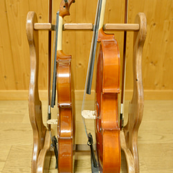 【24時間以内に発送】手作り木工　木製バイオリン・ヴィオラスタンド （チーク） 3枚目の画像
