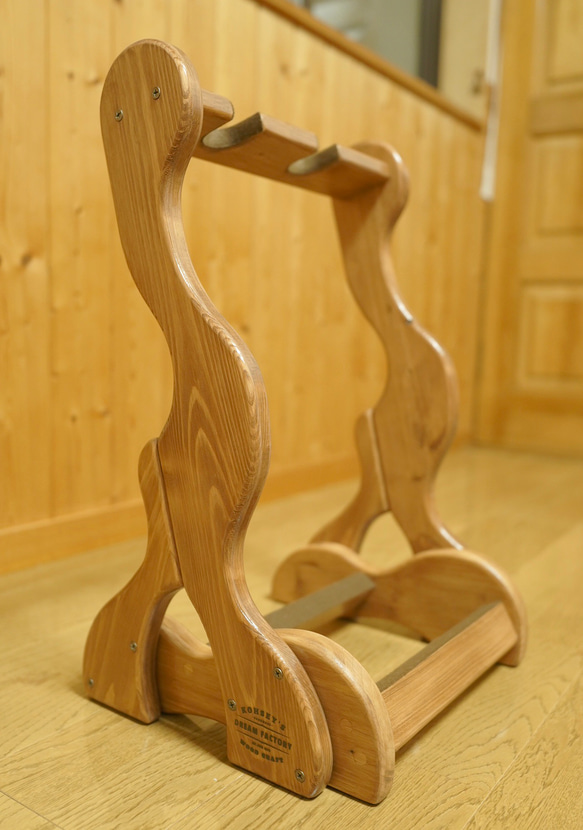 【24時間以内に発送】手作り木工　木製バイオリン・ヴィオラスタンド （チーク） 13枚目の画像