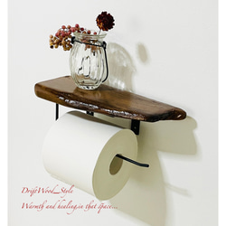 流木インテリア 流木板のトイレットペーパーホルダー 癒し バス トイレ 北欧 ペーパーハンガー N2 5枚目の画像