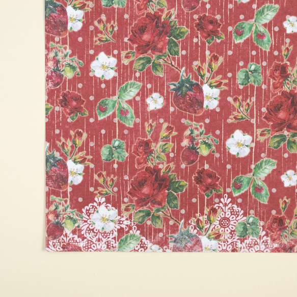 設計紙 - 玫瑰與草莓 No.2 / A4 尺寸，雙面列印 第5張的照片