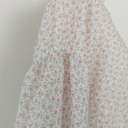 【送料無料】ハーフリネン白地花柄バンドカラーブザムシャツ 9枚目の画像