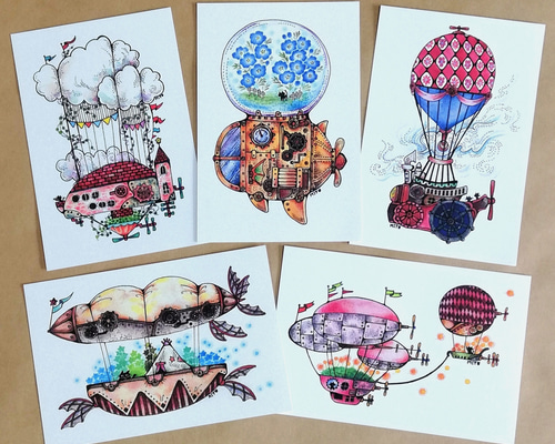 ポストカードプリント 手描きイラスト《レモネード》水彩画 オリジナル