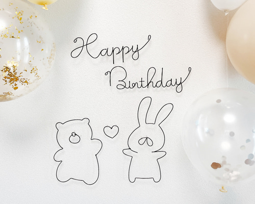 誕生日 飾り ワイヤークラフト ワイヤーアート ハーフバースデー