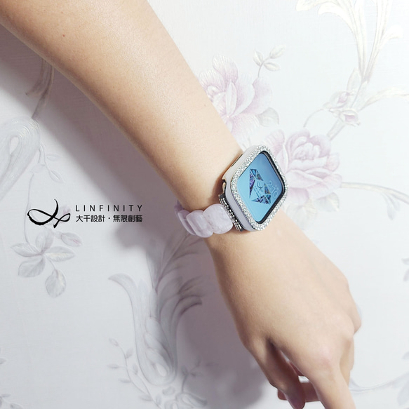 頂級 紫鋰輝 孔賽石 寶石皇后 Apple Watch 寶石 錶帶 客製 單品 第8張的照片