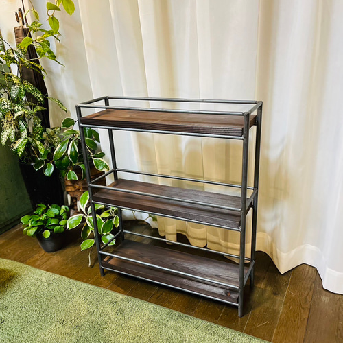 【おもち】アイアンラック　オーダー品 MINT（家具、インテリア） アイアンラック 幅85cm 4段 スチール